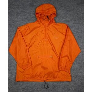 Vintage POLO Sport Jacket Windbreaker Men's XL Orange 1/2 Zip Graphic FADED